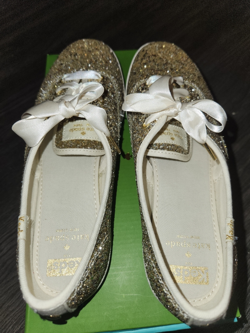NIB Kate Spade Gold Glitter KEDS 7.5 - Picture 12 of 16